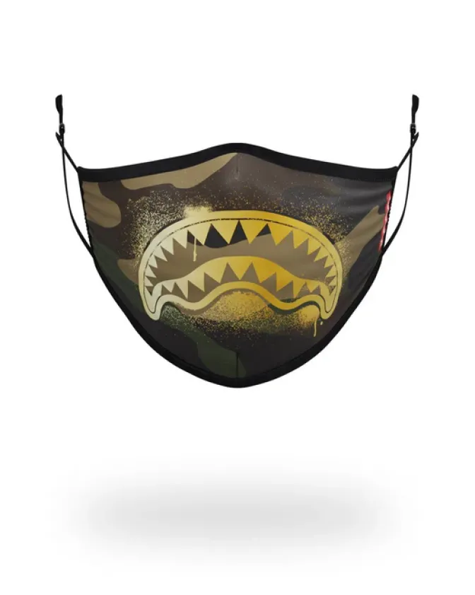 ADULT CAMO GOLD SHARK FORM FITTING FACE MASK