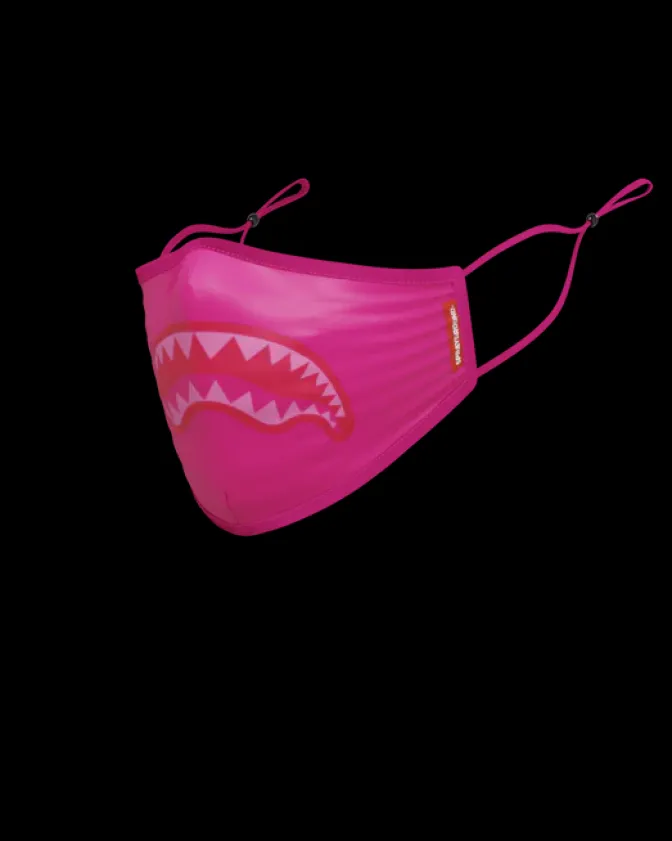 ADULT PINK SHARK FORM-FITTING FACE MASK