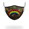 ADULT RAINBOW SHARK FORM FITTING FACE MASK