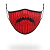 ADULT REVERSE SHARKS IN PARIS (RED) FORM FITTING FACE MASK