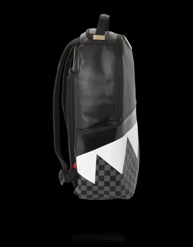 BLACK HALF CHECK SHARKS IN PARIS BACKPACK (ONE OF ONE)