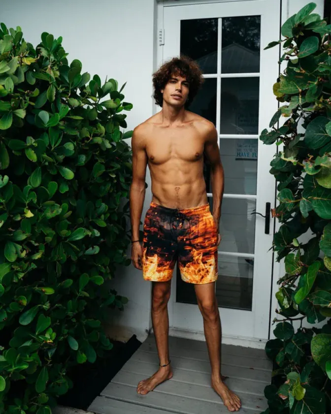 CAMO FIRE SHOTO SWIM TRUNKS