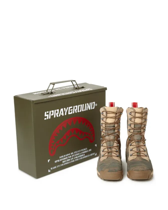 CAMO TERRAIN FUERZA COBRA PARATROOPER BOOTS - MADE IN COLOMBIA NUMBERED 1/280 PAIRS