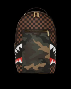 EXTERIOR GOLD ZIP POCKET SHARKS IN PARIS BACKPACK (DLXV)