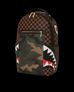 EXTERIOR GOLD ZIP POCKET SHARKS IN PARIS BACKPACK (DLXV)