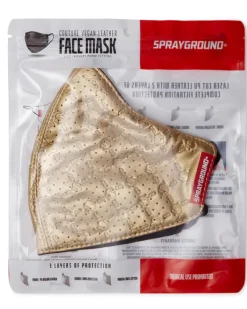 GOLD MONEYGRAM VEGAN LEATHER FACE MASK
