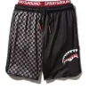 GREY CHECKERED SPLIT CORTO SWIM TRUNKS