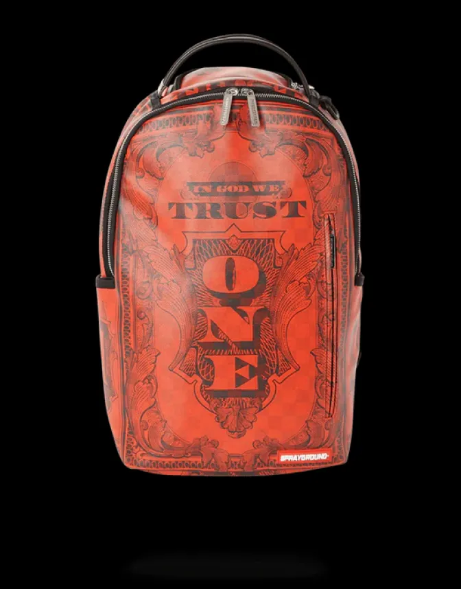 IN GOD WE TRUST RED BACKPACK (ONE OF ONE)