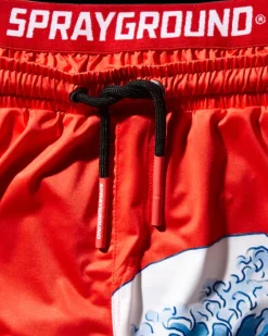 KIDS JAPAN WAVE SWIM TRUNKS (RED)