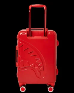 MOLDED SHARKITECTURE RED HARDSHELL CARRY-ON LUGGAGE