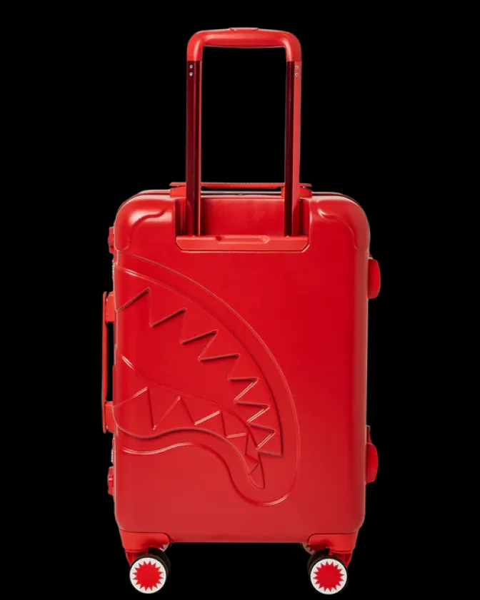 MOLDED SHARKITECTURE RED HARDSHELL CARRY-ON LUGGAGE