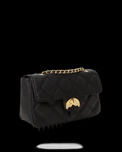 NOIR QUILT GOLD CHAIN SHARK HANDBAG