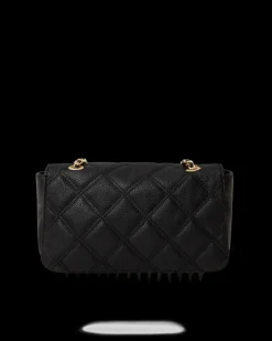 NOIR QUILT GOLD CHAIN SHARK HANDBAG
