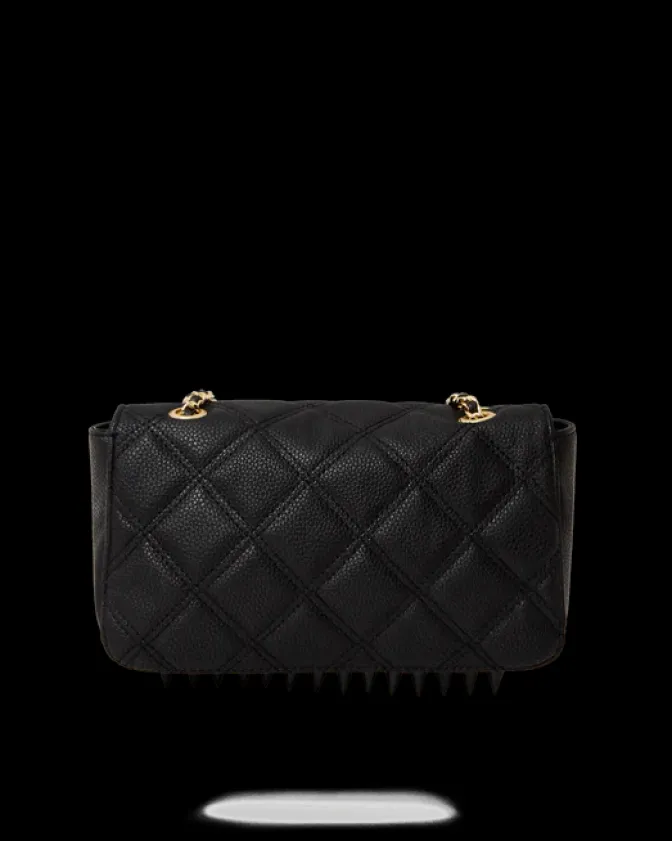NOIR QUILT GOLD CHAIN SHARK HANDBAG