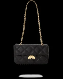 NOIR QUILT GOLD CHAIN SHARK HANDBAG