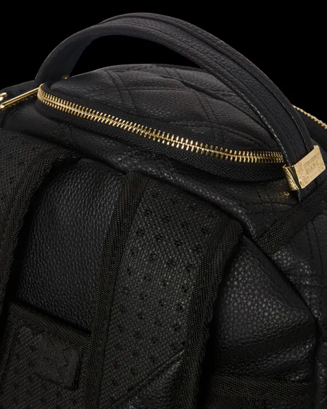 NOIR QUILT GOLD CHAIN SHARK BACKPACK (DLXV)