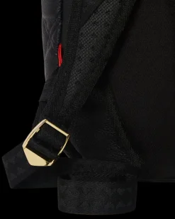 NOIR QUILT GOLD CHAIN SHARK BACKPACK (DLXV)
