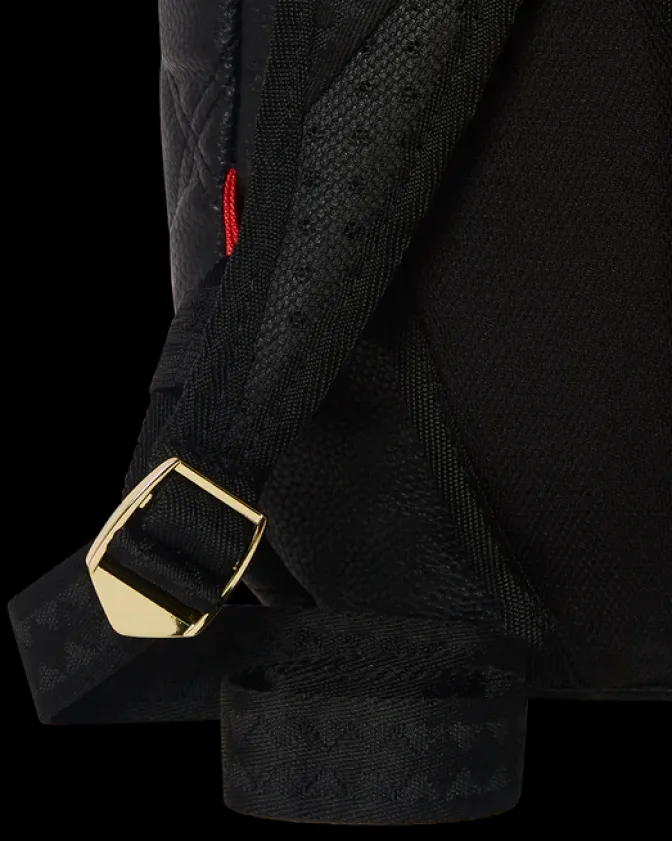 NOIR QUILT GOLD CHAIN SHARK BACKPACK (DLXV)
