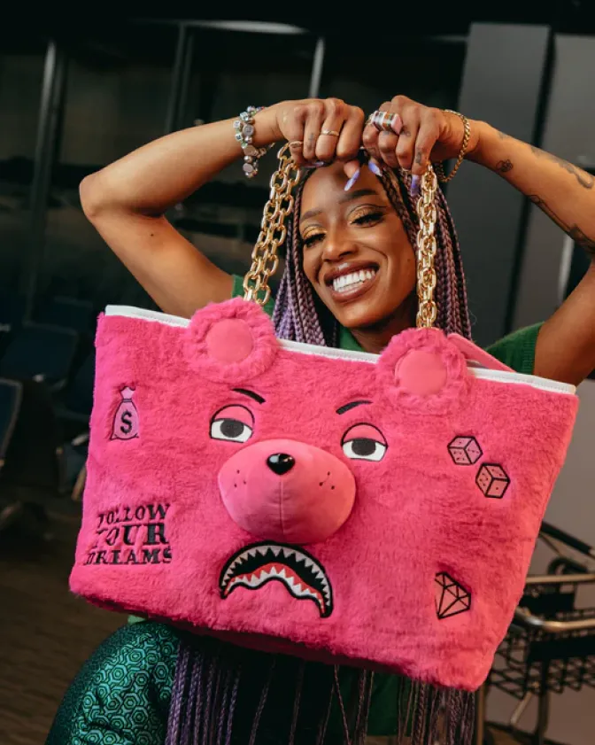 PLUSH MONEYBEAR TOTE (PINK)