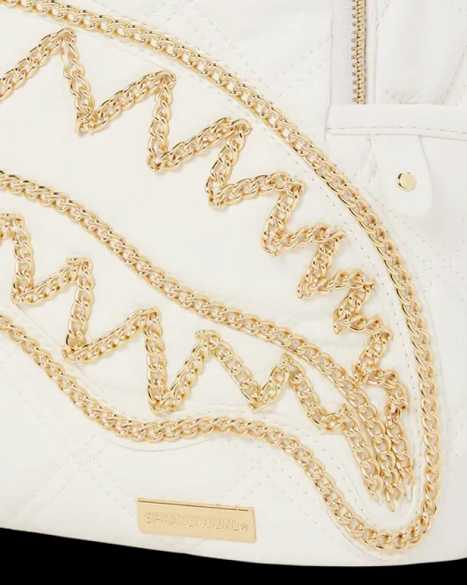 RIVIERA LE BLANC GOLD CHAIN SHARK SAVAGE BACKPACK