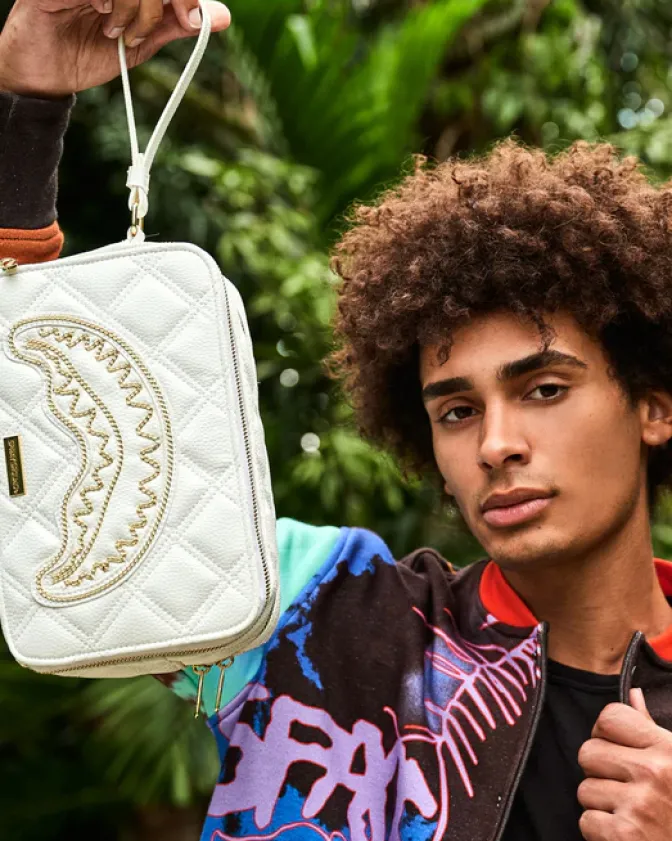 RIVIERA LE BLANC GOLD CHAIN SHARK TOILETRY BAG