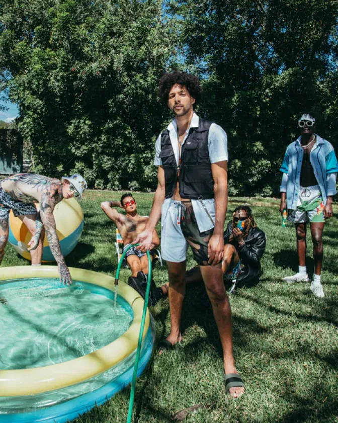 SPLIT BITE CAMO SHOTO SWIM TRUNKS