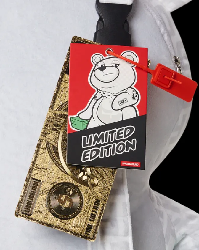 SPLIT THE CHECK (PEARL) MONEYBEAR TEDDYBEAR BACKPACK