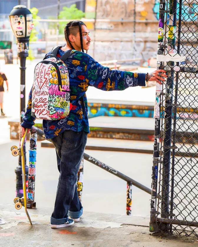TRI-SPLIT GRAFFITI BACKPACK (DLXV)