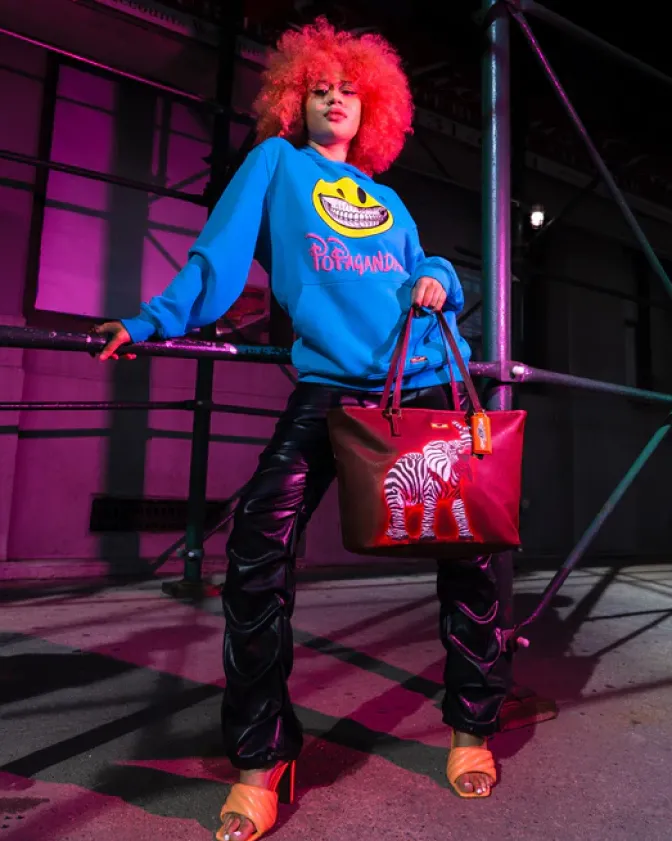 ZEBRA ELEPHANT RON ENGLISH COLLAB TOTE
